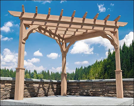 6' x 6' Red Cedar Triangle Corner Pergola