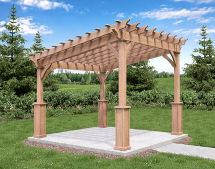 8' x 10' Red Cedar Santa Barbara Pergola