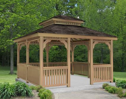 8' x 8' Cedar Rectangular Double Roof Gazebo