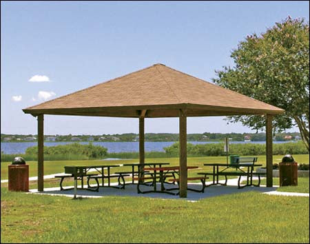 20' x 20' Laminated Wood Square Forestview Pavilion